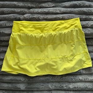 Lululemon Pace Rival Yellow Skort 14 TALL